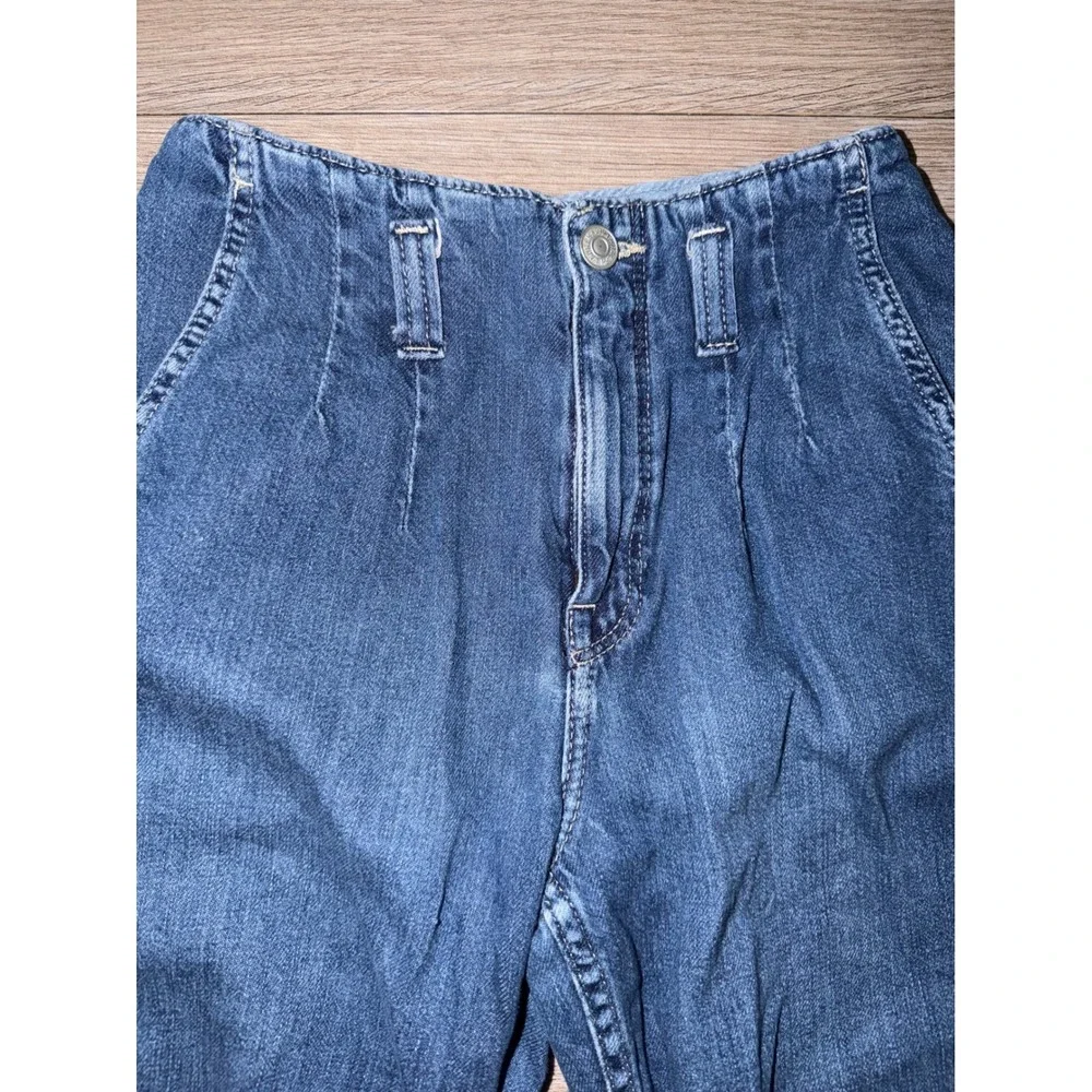 Polo Ralph‎ Lauren Girls Pleated Wide Leg Jeans Medium Wash Raw Hem Size 10 M2